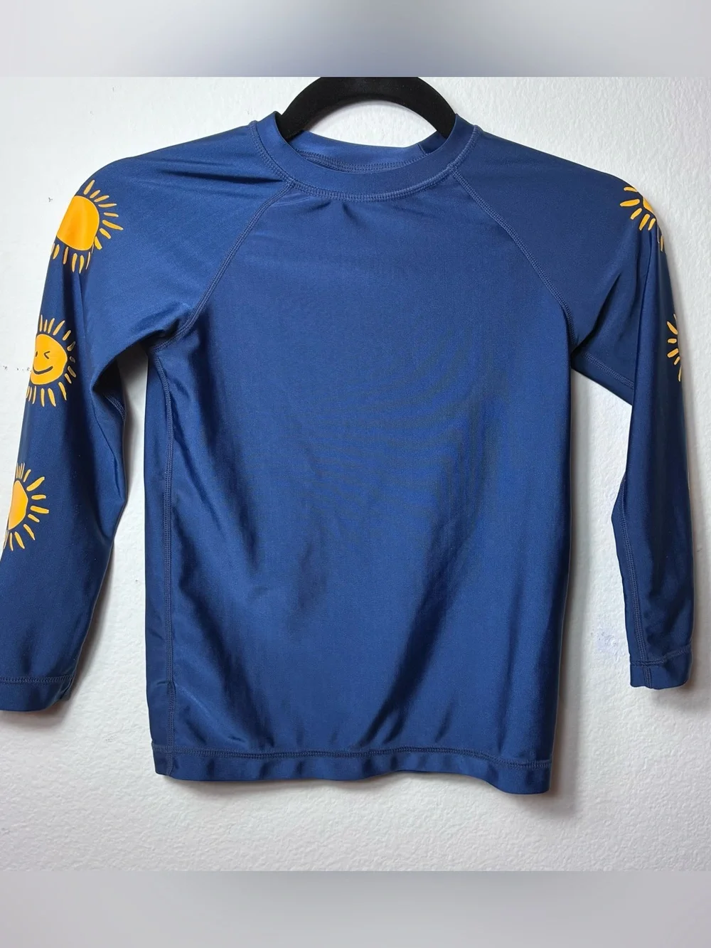 Tea Collection Blue Sunshine Long Sleeve Rash Guard Swim Top Size 7 Sun